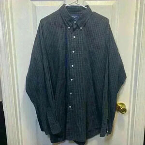 Ralph Lauren Blake vintage 100% cotton green blue plaid shirt men’s sz XL